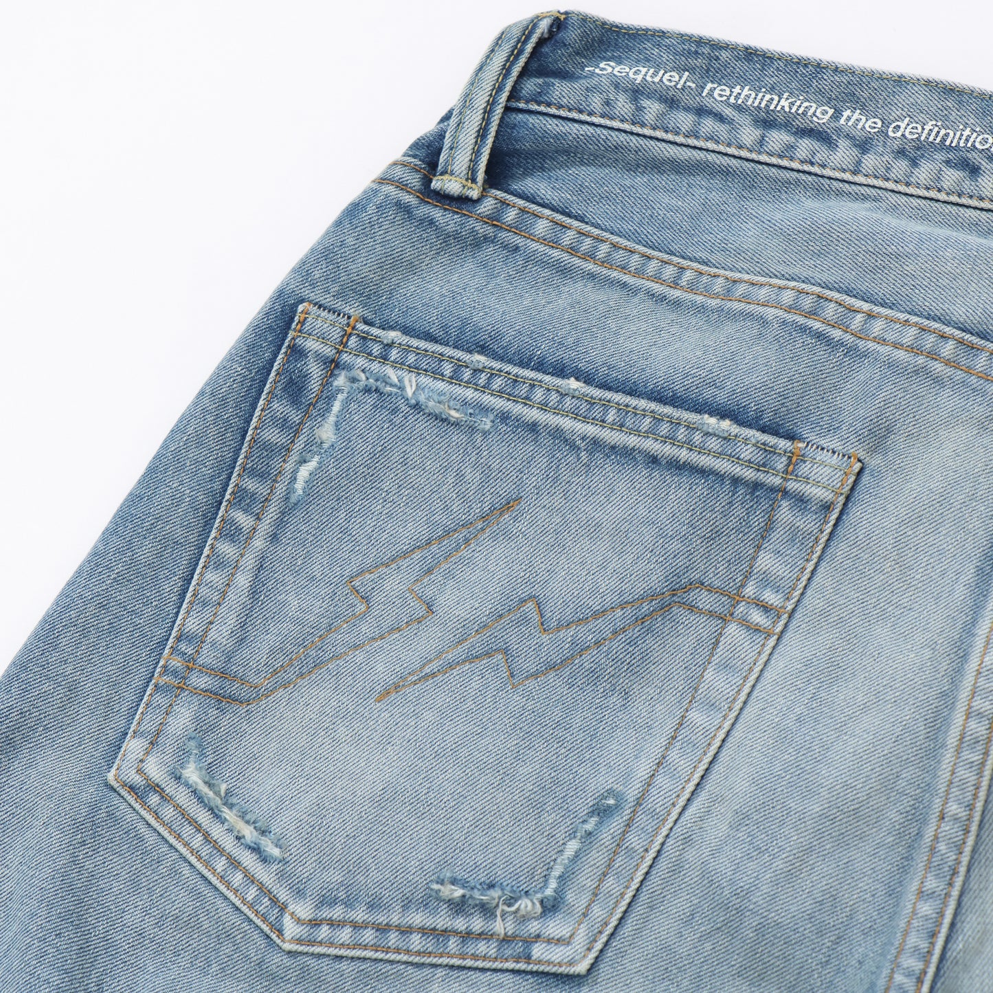 "FRAGMENT × SEQUEL" DAMAGE DENIM PANTS