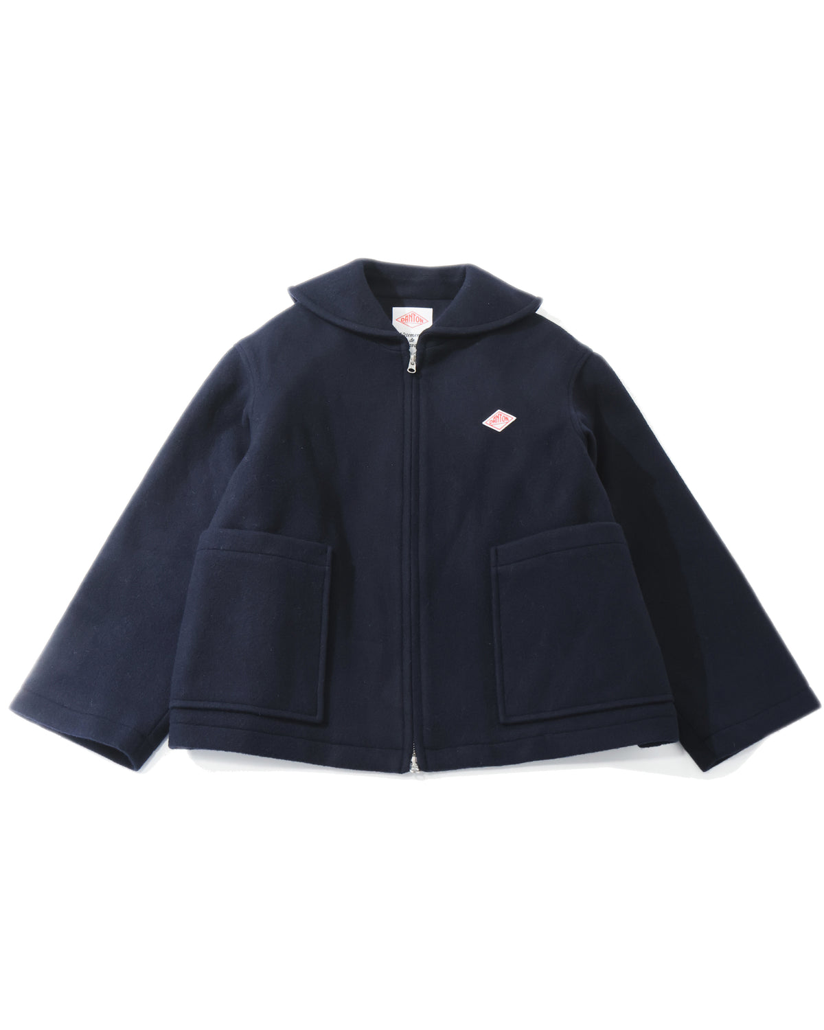 Wool Melton Round Collar Jacket