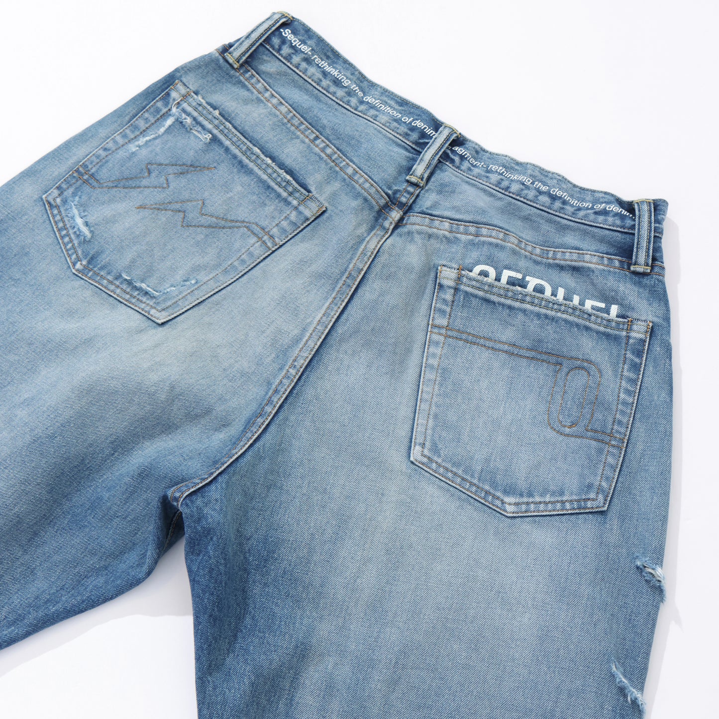 "FRAGMENT × SEQUEL" DAMAGE DENIM PANTS (TYPE-XF)