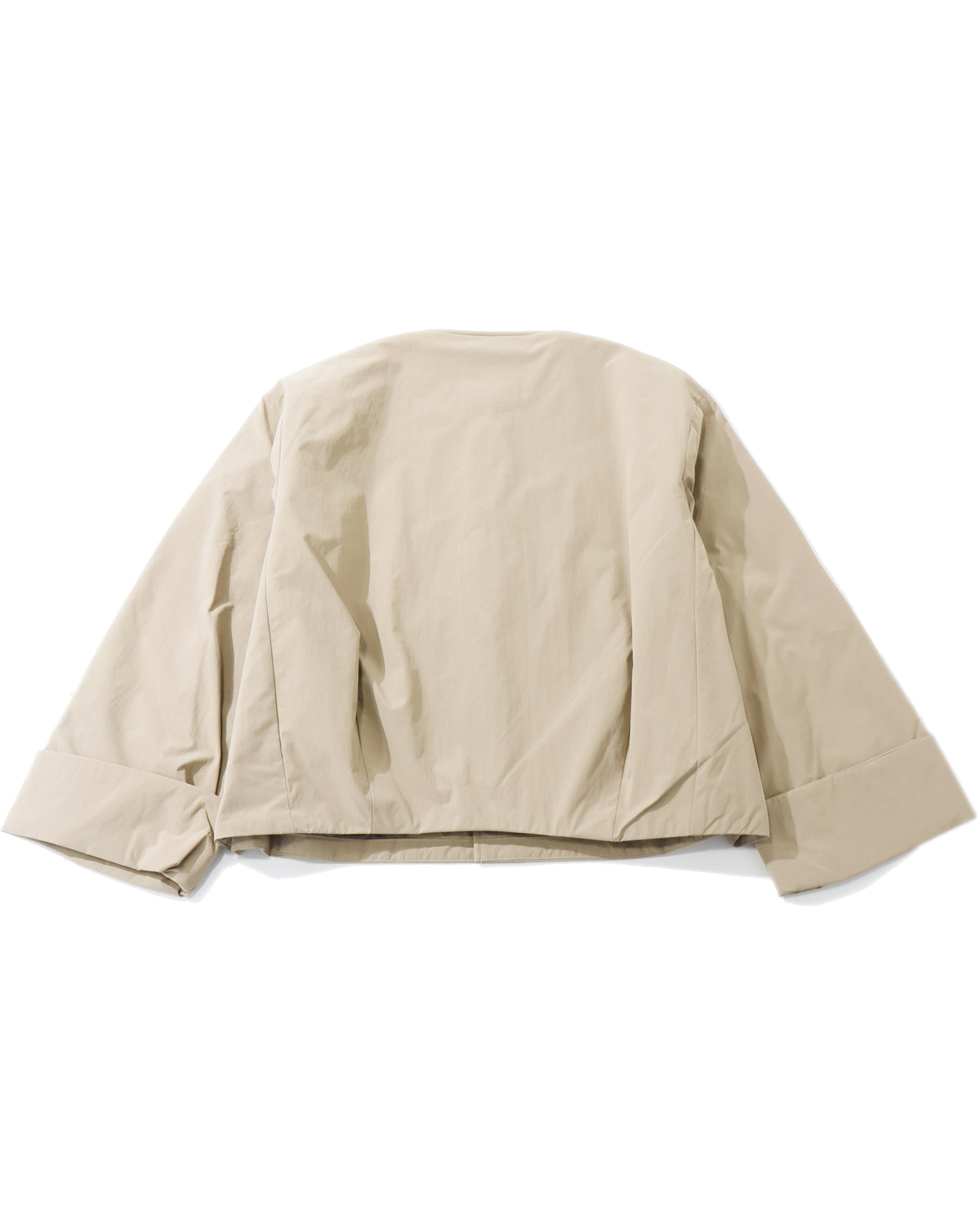 Peach Taffeta Insulation Collarless Wide Jacket