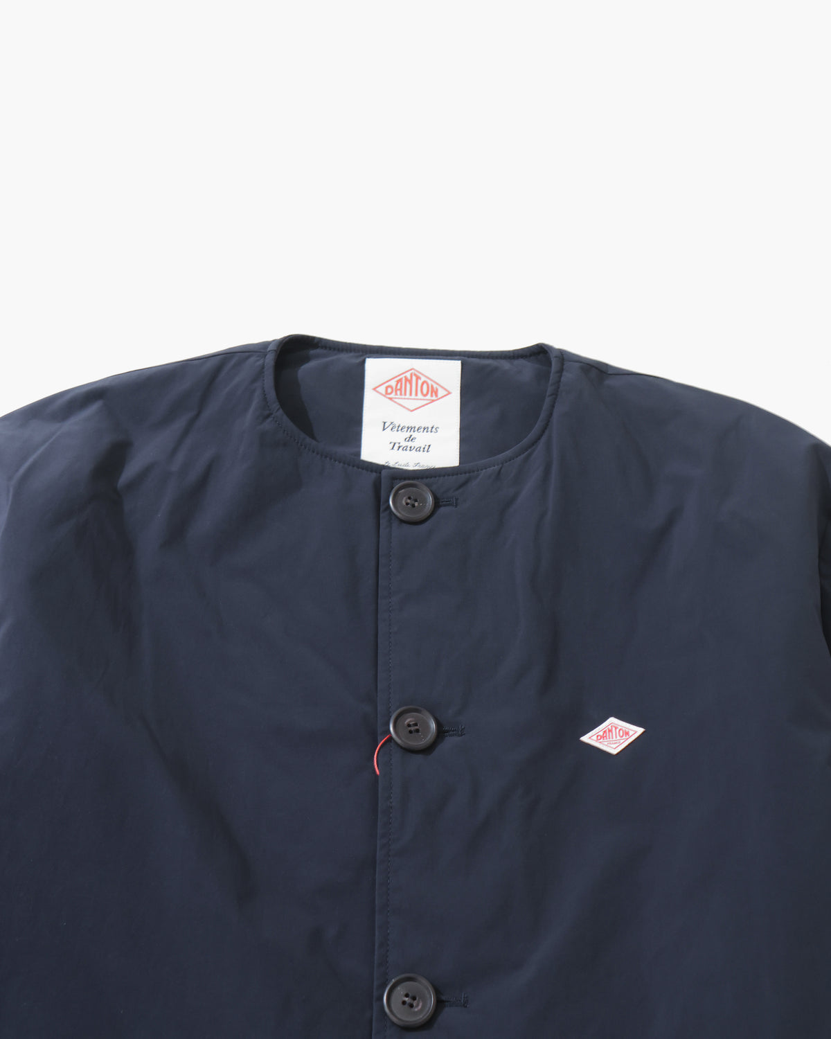 Peach Taffeta Insulation Collarless Wide Jacket