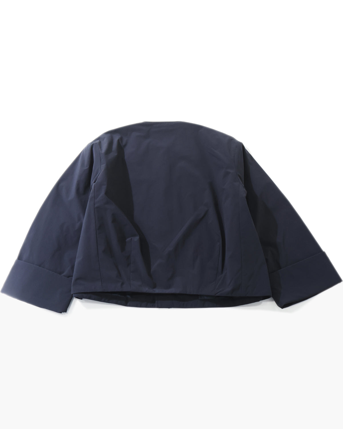 Peach Taffeta Insulation Collarless Wide Jacket