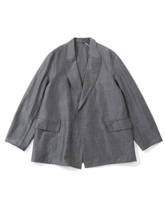 Silk-Wo-Co Peaked Lapel Cardigan Jacket HeatherGrey