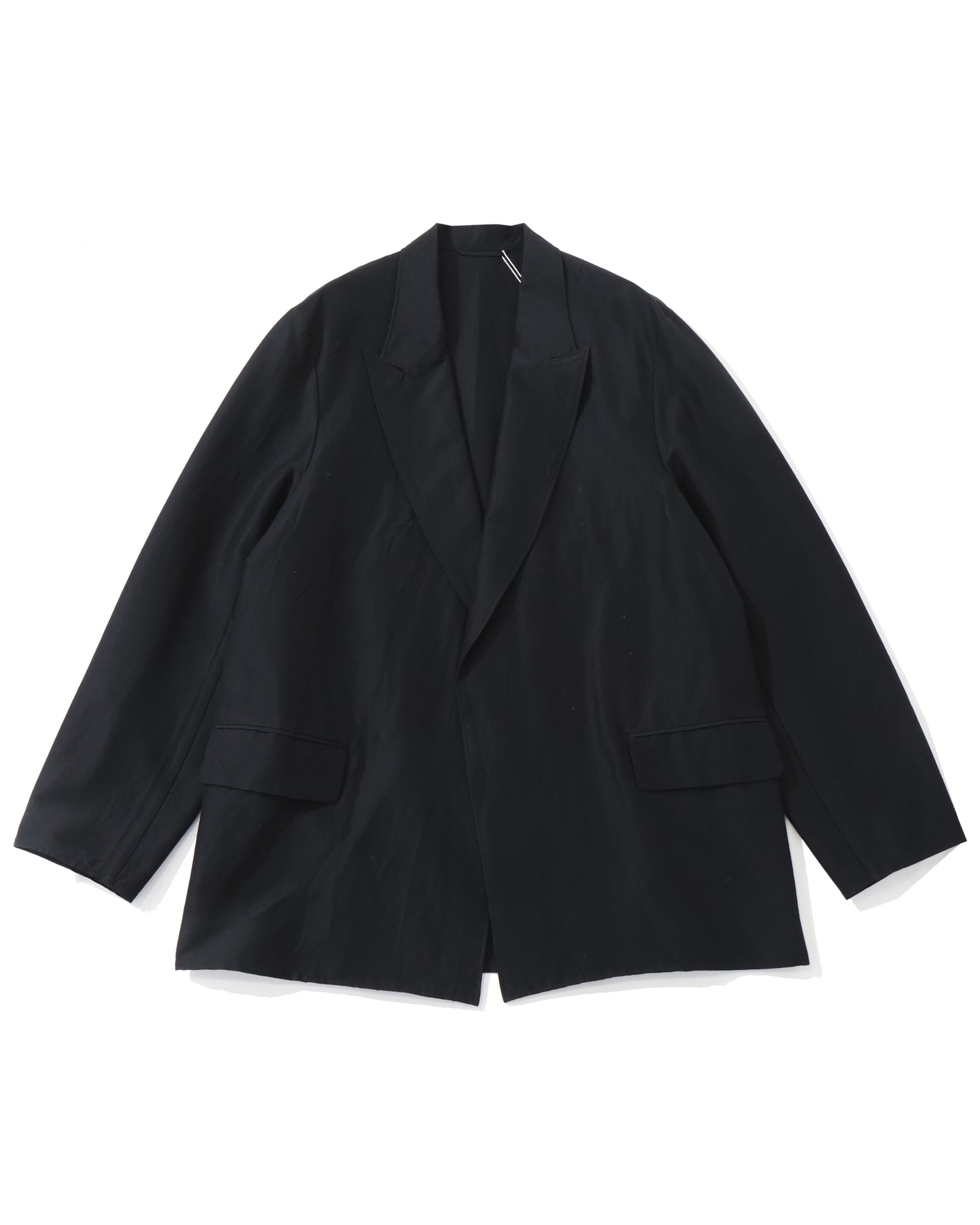 Silk-Wo-Co Peaked Lapel Cardigan Jacket Black