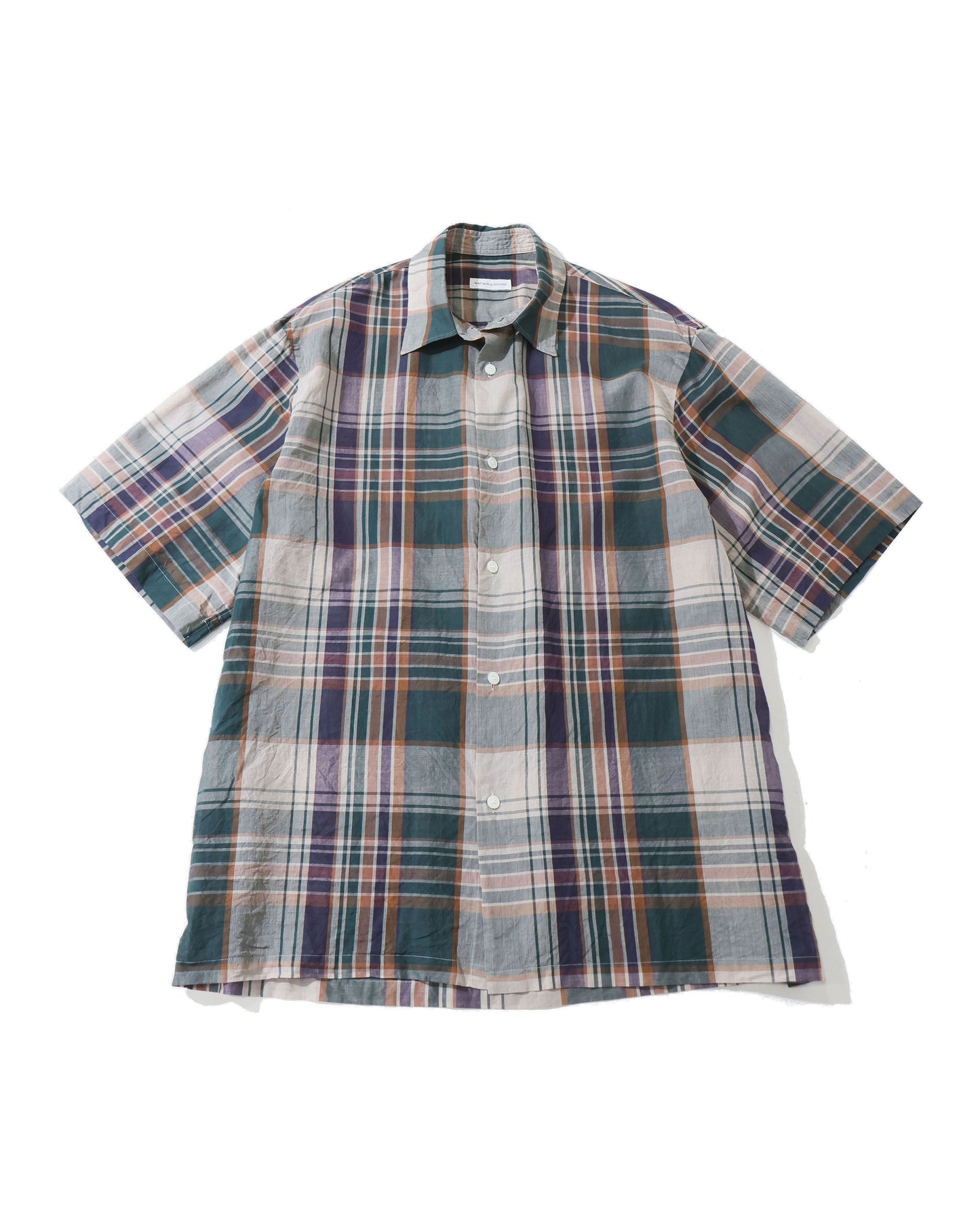 Gauze Plaid Plain SS Shirt FOREST PLAID
