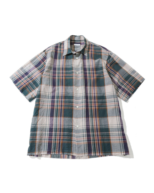 Gauze Plaid Plain SS Shirt FOREST PLAID
