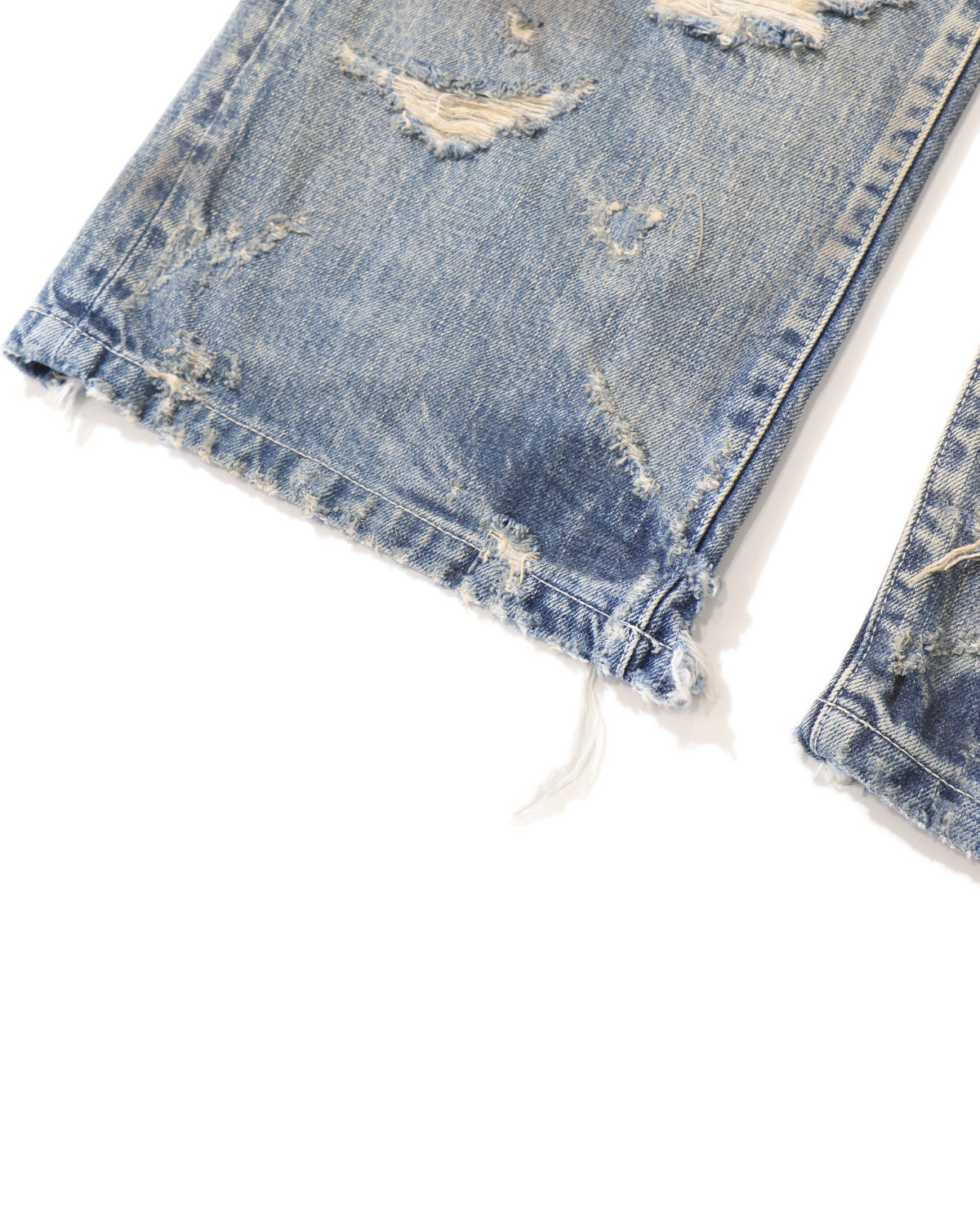 Destroyed Straight Denim Pants