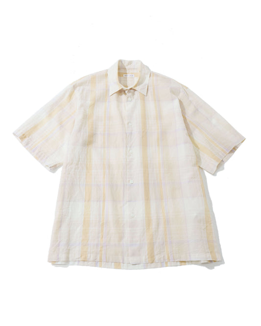 Gauze Plaid Plain SS Shirt PASTEL PLAID