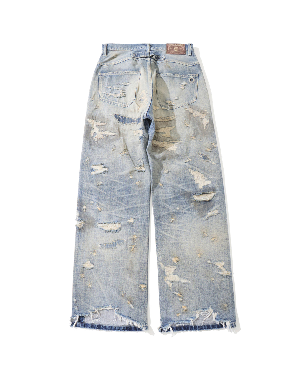 Destroyed Straight Denim Pants