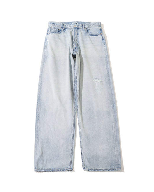FADED SELVEDGE LIGHT DENIM WIDE PANTS LIGHT INDIGO (MENS)