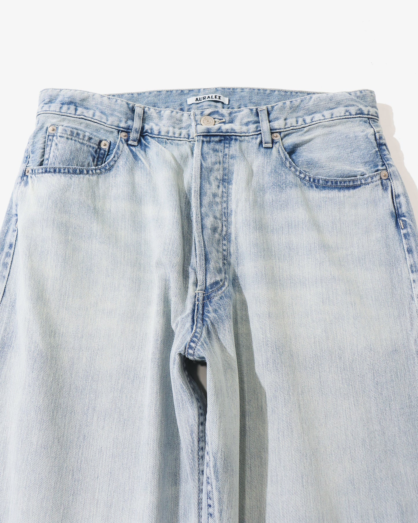 FADED SELVEDGE LIGHT DENIM WIDE PANTS LIGHT INDIGO (MENS)