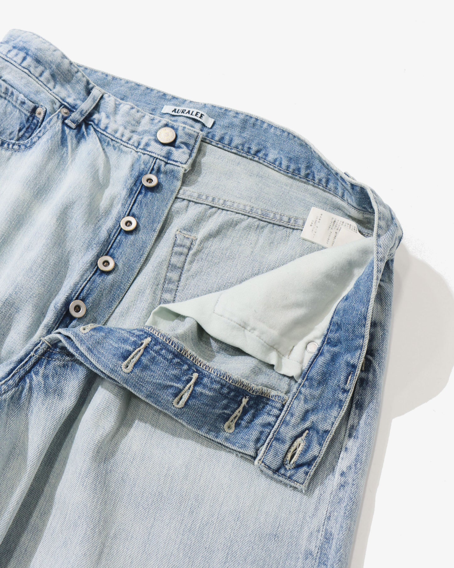 FADED SELVEDGE LIGHT DENIM WIDE PANTS LIGHT INDIGO (MENS)