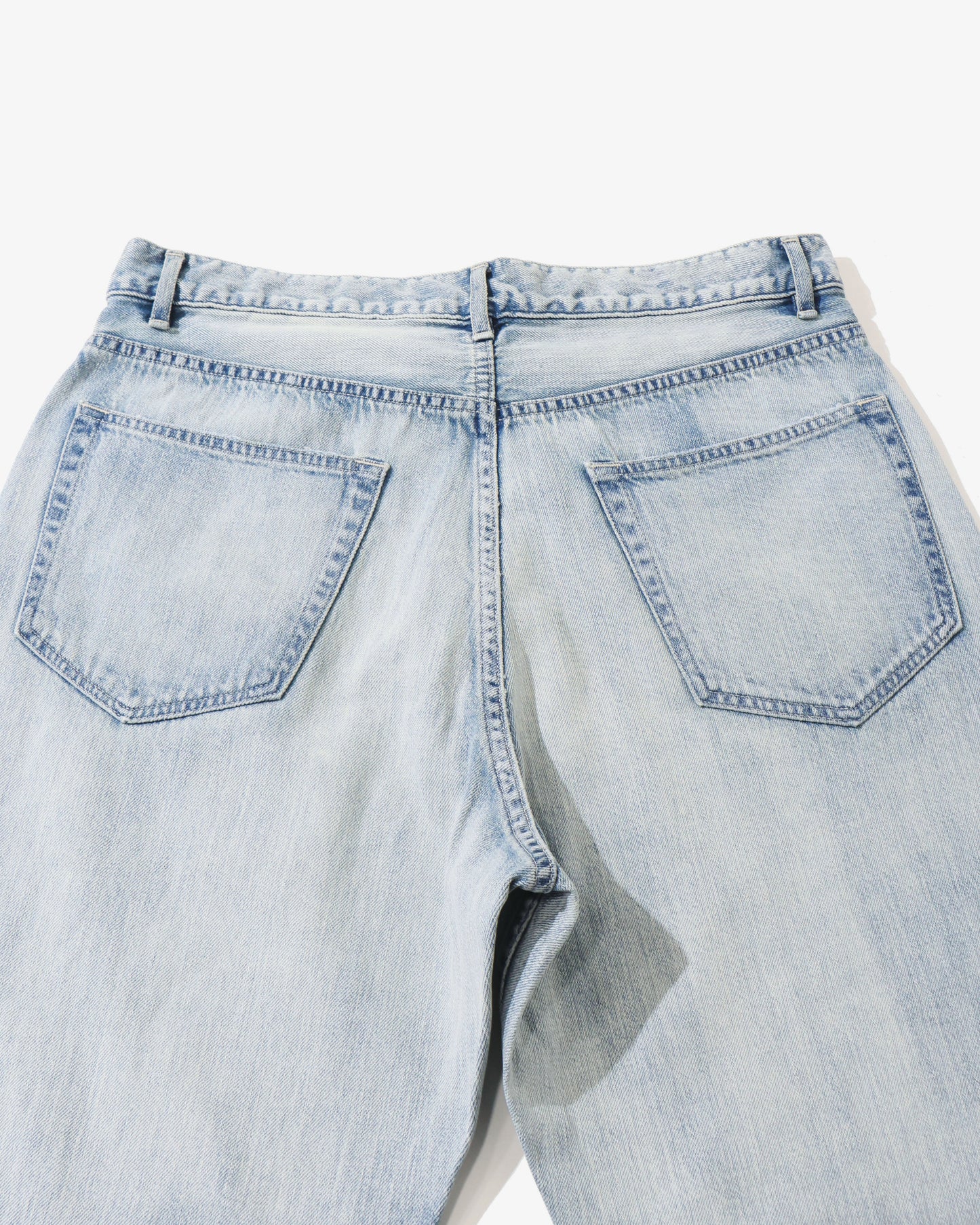FADED SELVEDGE LIGHT DENIM WIDE PANTS LIGHT INDIGO (MENS)