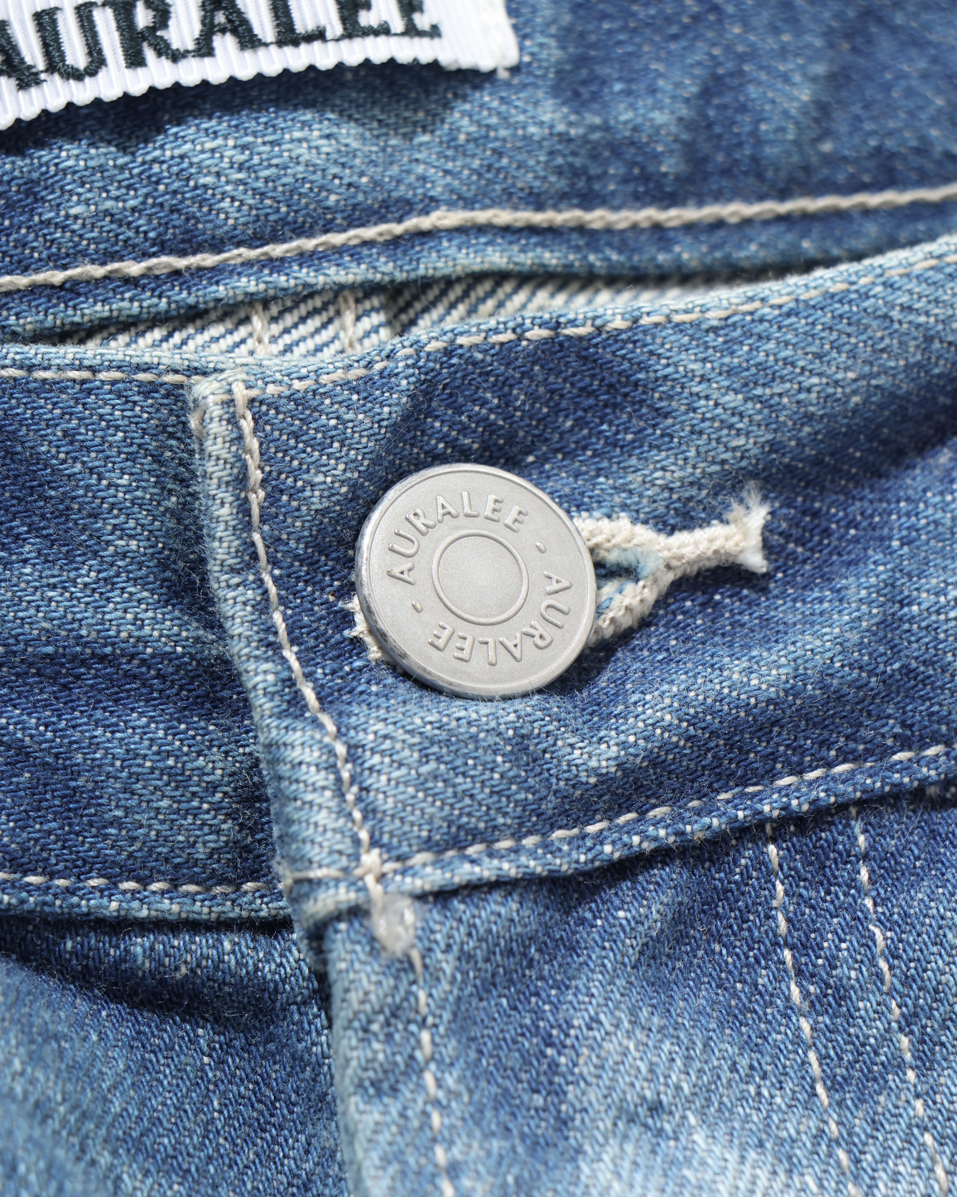 SELVEDGE FADED HEAVY DENIM WIDE PANTS FADED INDIGO – TIME