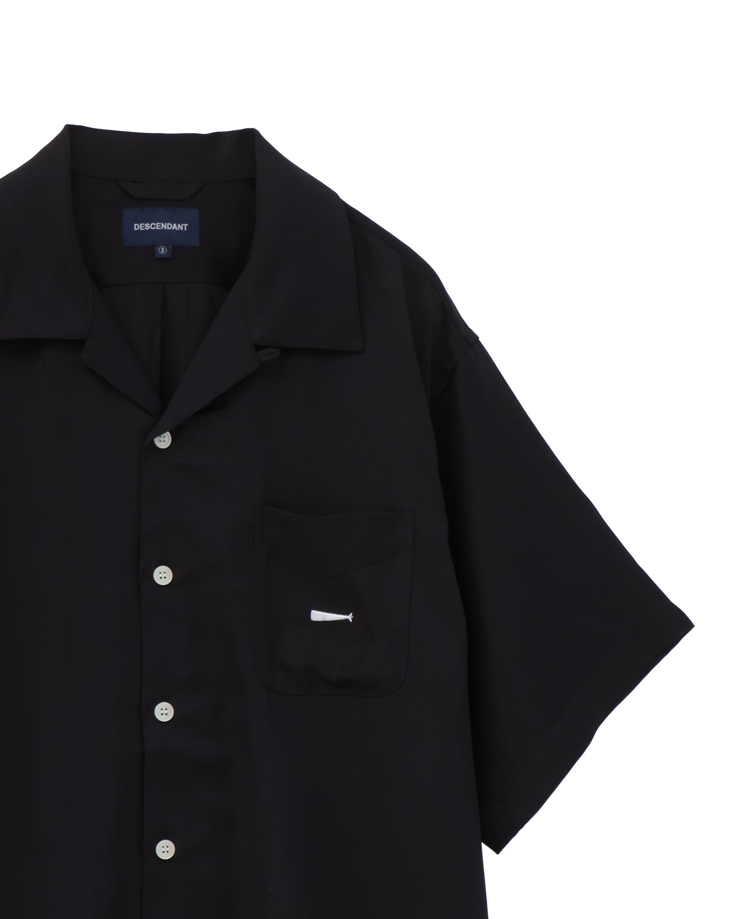 PIER OPEN COLLAR SS SHIRT  NAVY