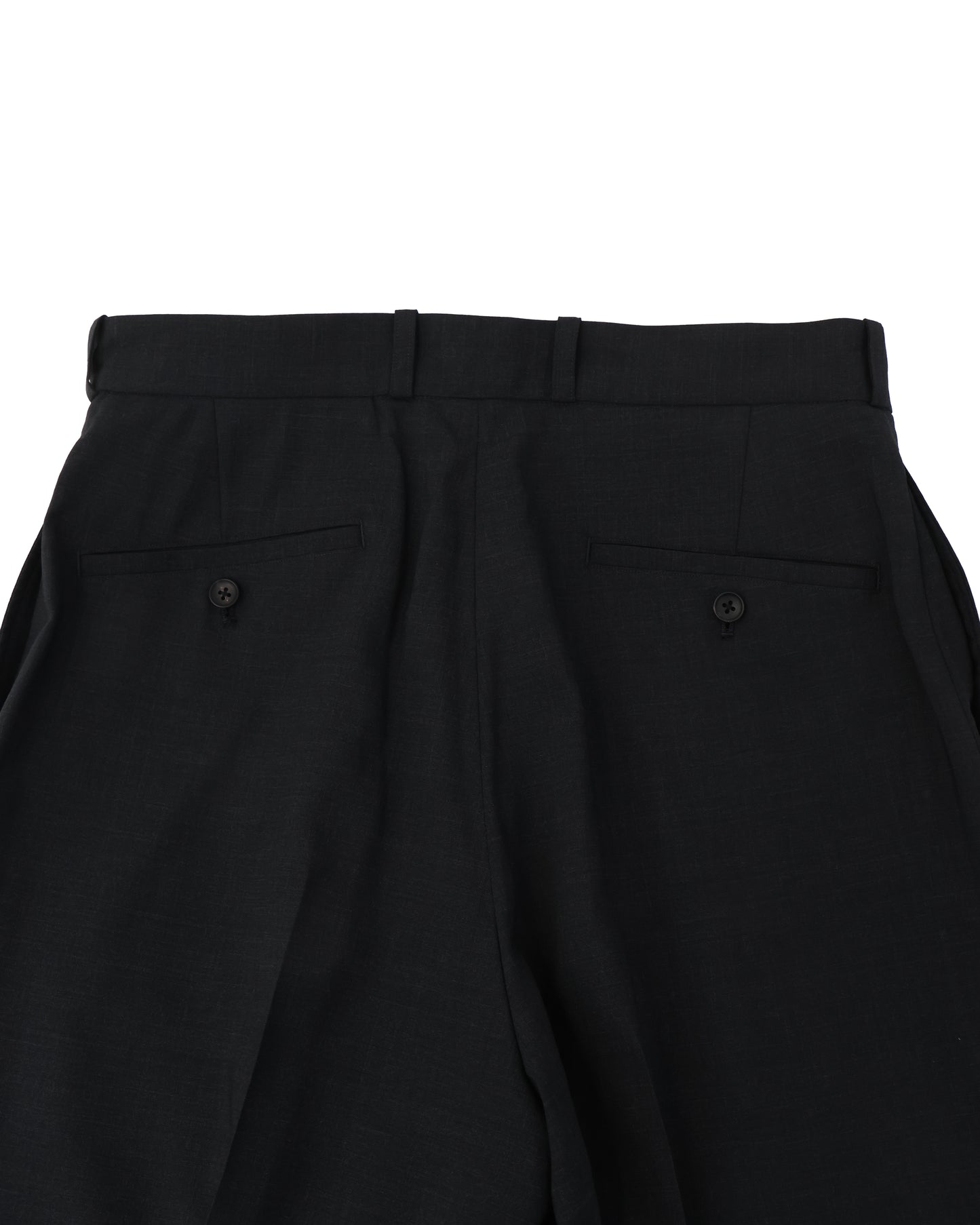 Washed Wool Voile Trousers HeatherBlack