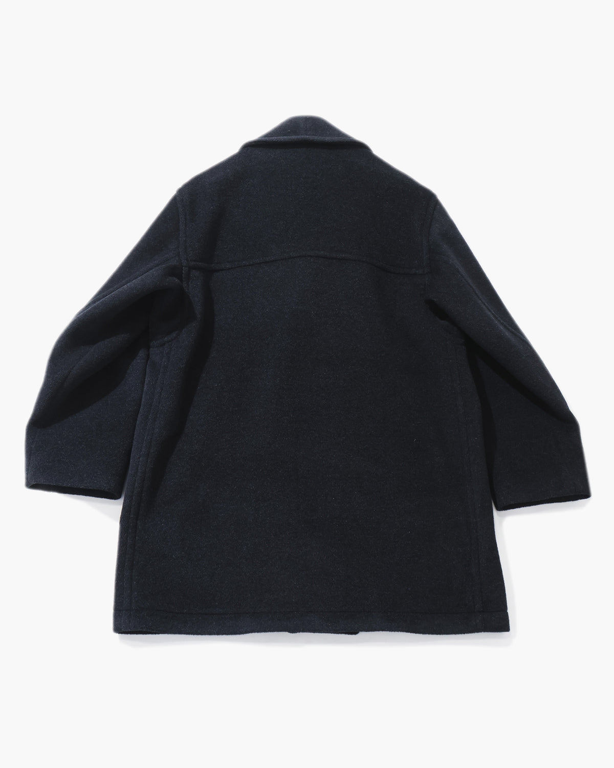 WOOL HERRINGBONE SHAWL COLLAR COAT DARK CHARCOAL