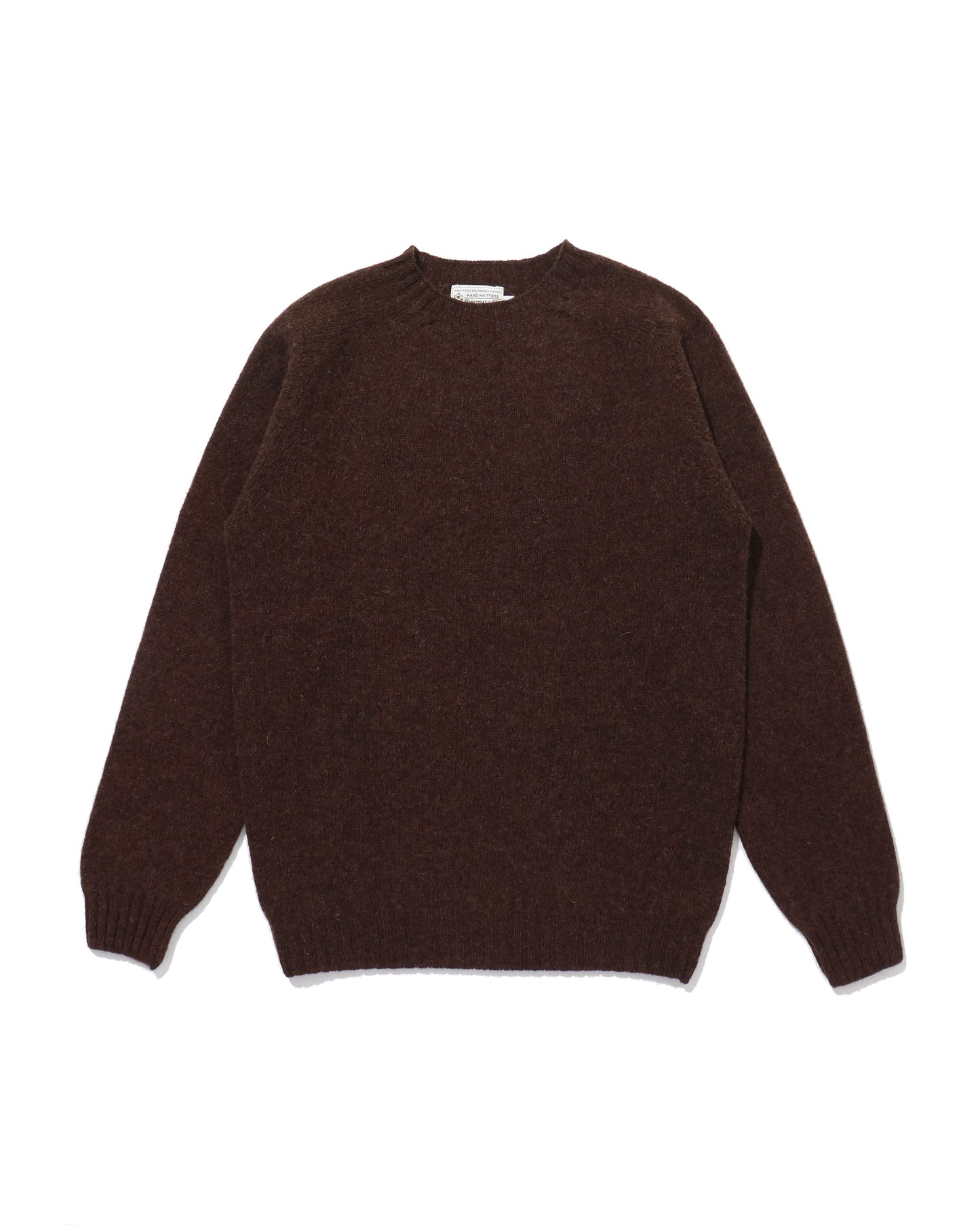 Shetland Crew Neck -COFFEE-