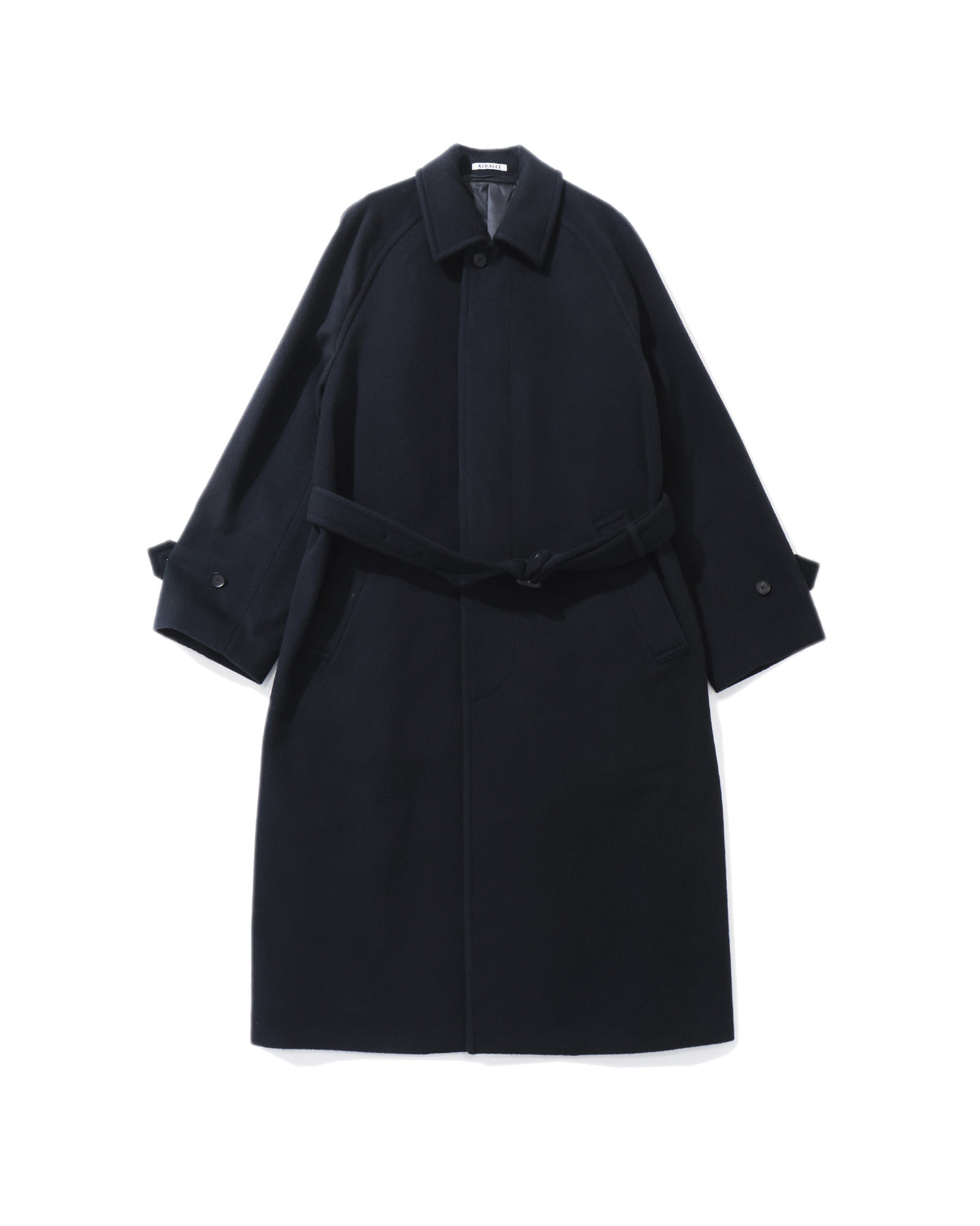 SUPER FINE WOOL MOSSER SOUTIEN COLLAR COAT BLACK