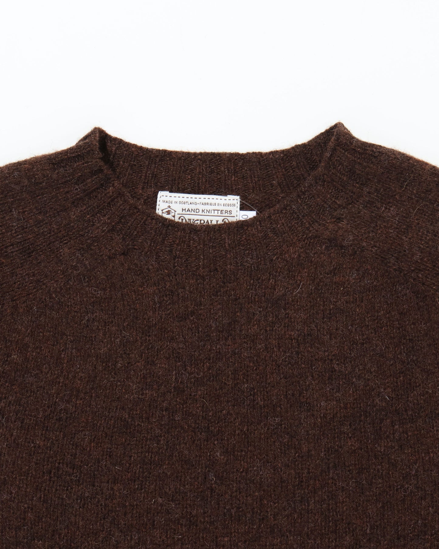 Shetland Crew Neck -COFFEE-