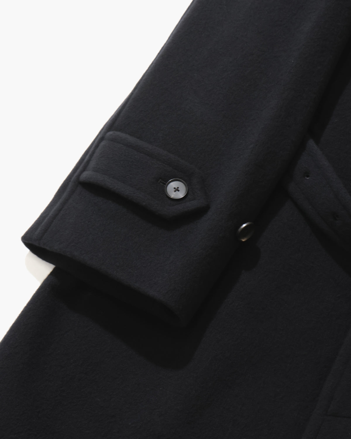 SUPER FINE WOOL MOSSER SOUTIEN COLLAR COAT BLACK