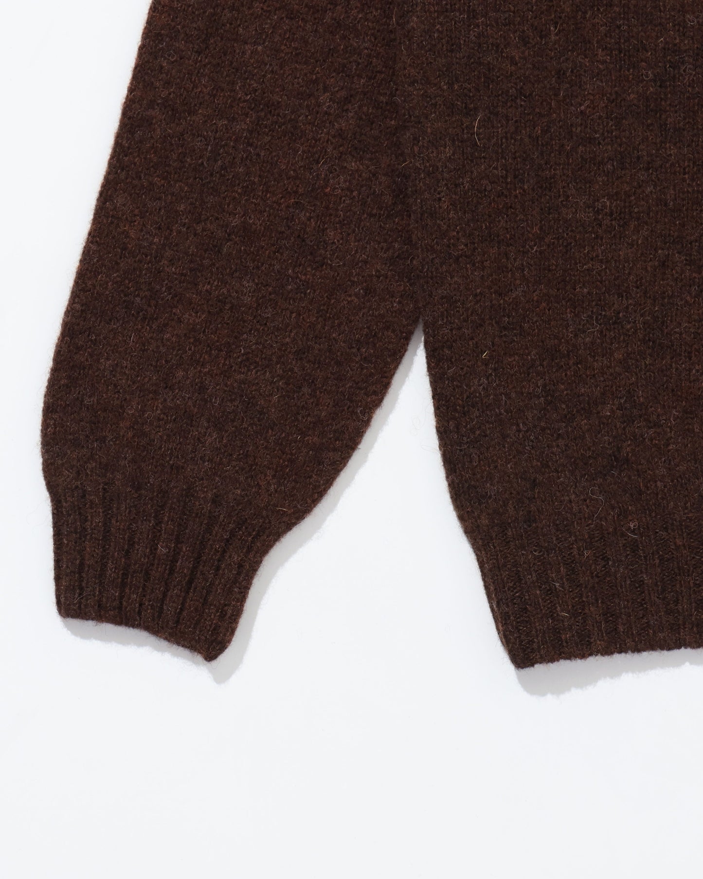 Shetland Crew Neck -COFFEE-