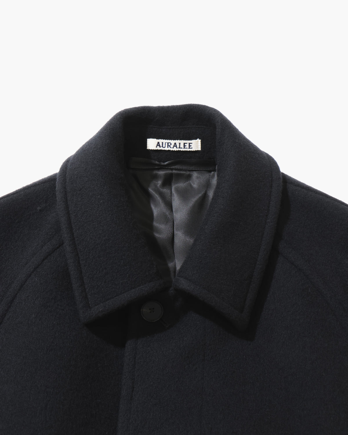 SUPER FINE WOOL MOSSER SOUTIEN COLLAR COAT BLACK