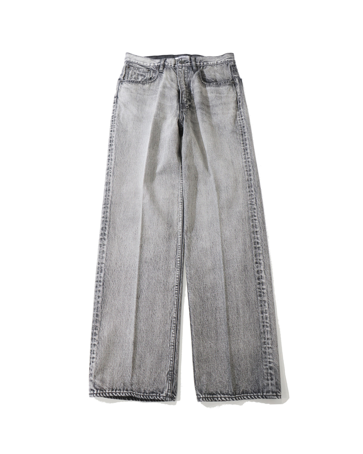 FADED HEAVY DENIM CENTRE-PLEATED PANTS FADED BLACK