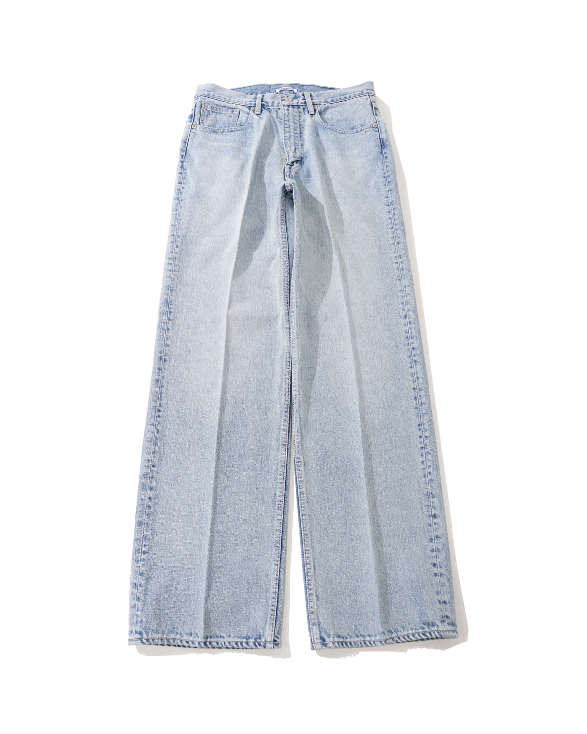 FADED HEAVY DENIM CENTRE-PLEATED PANTS FADED INDIGO