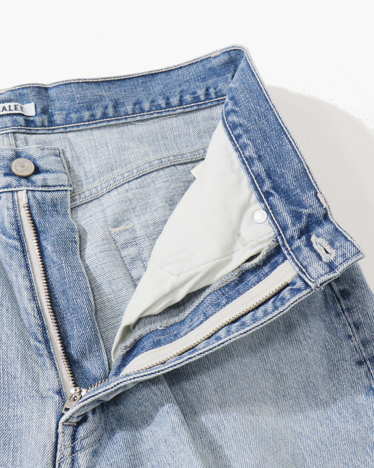 FADED HEAVY DENIM CENTRE-PLEATED PANTS FADED INDIGO