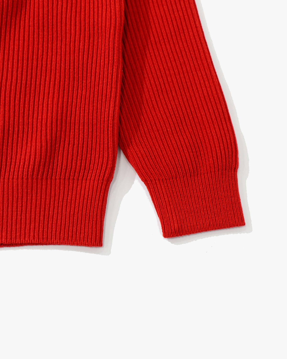SUPER FINE WOOL RIB KNIT P/O RED