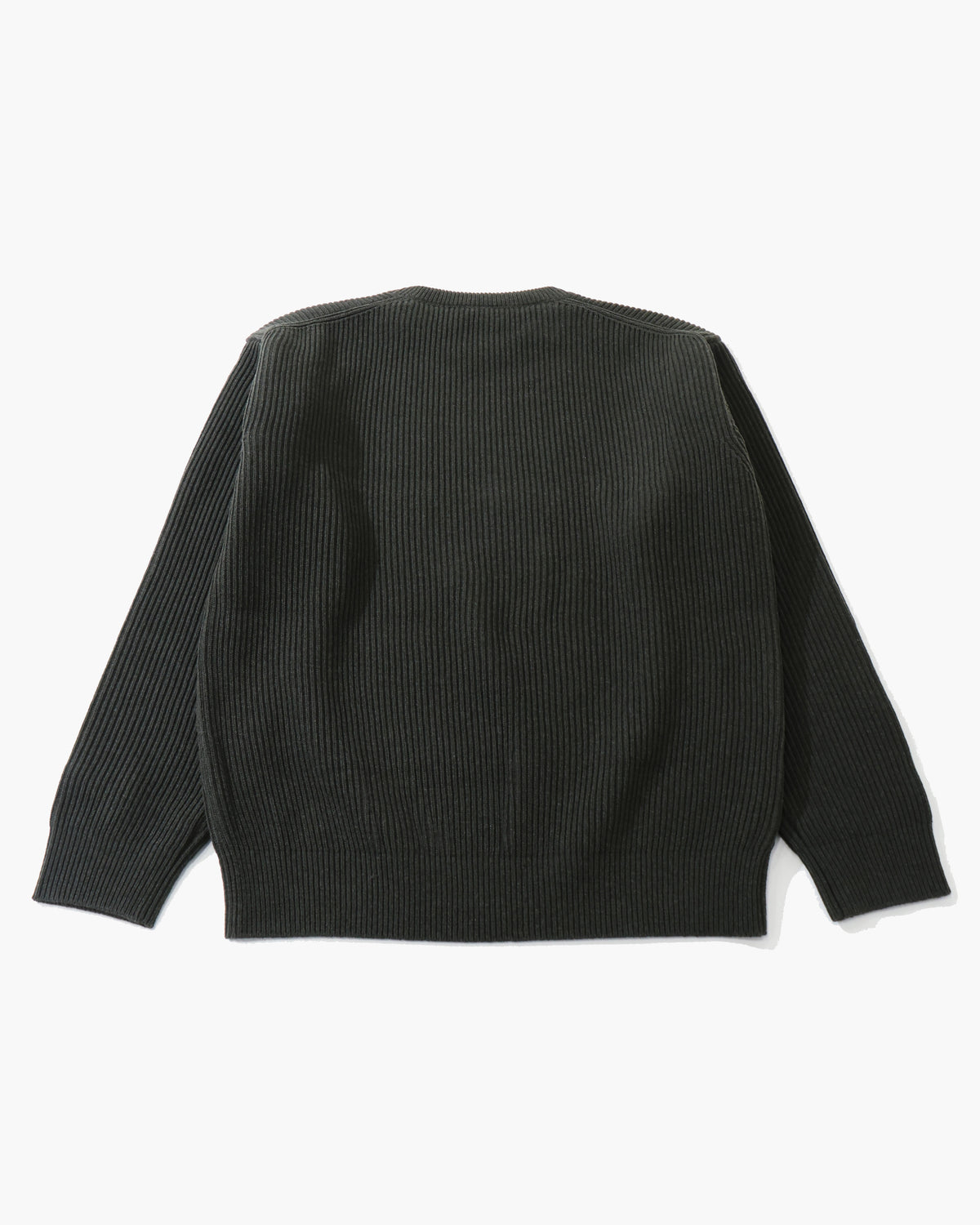 SUPER FINE WOOL RIB KNIT P/O TOP DARK OLIVE