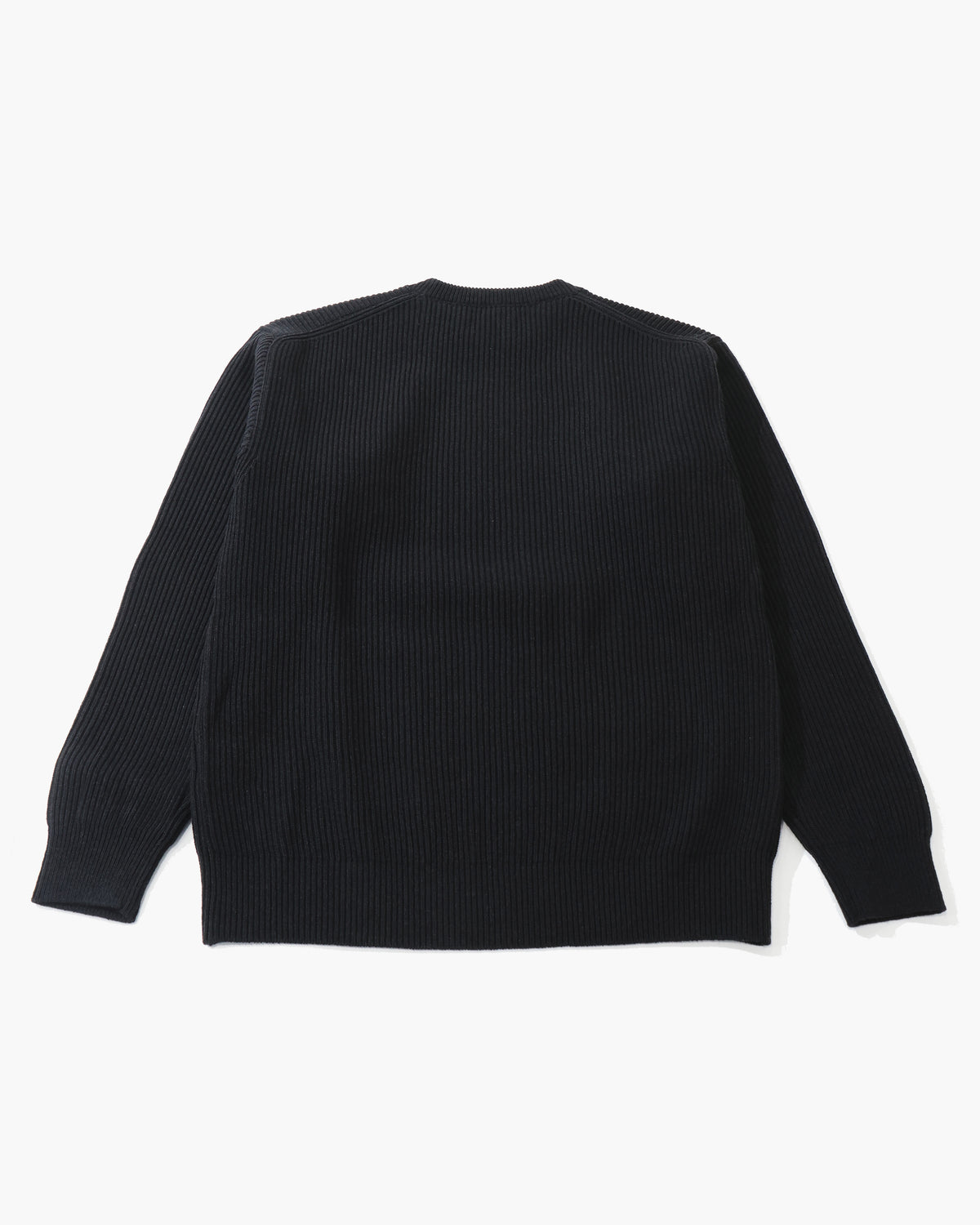 SUPER FINE WOOL RIB KNIT P/O TOP BLACK