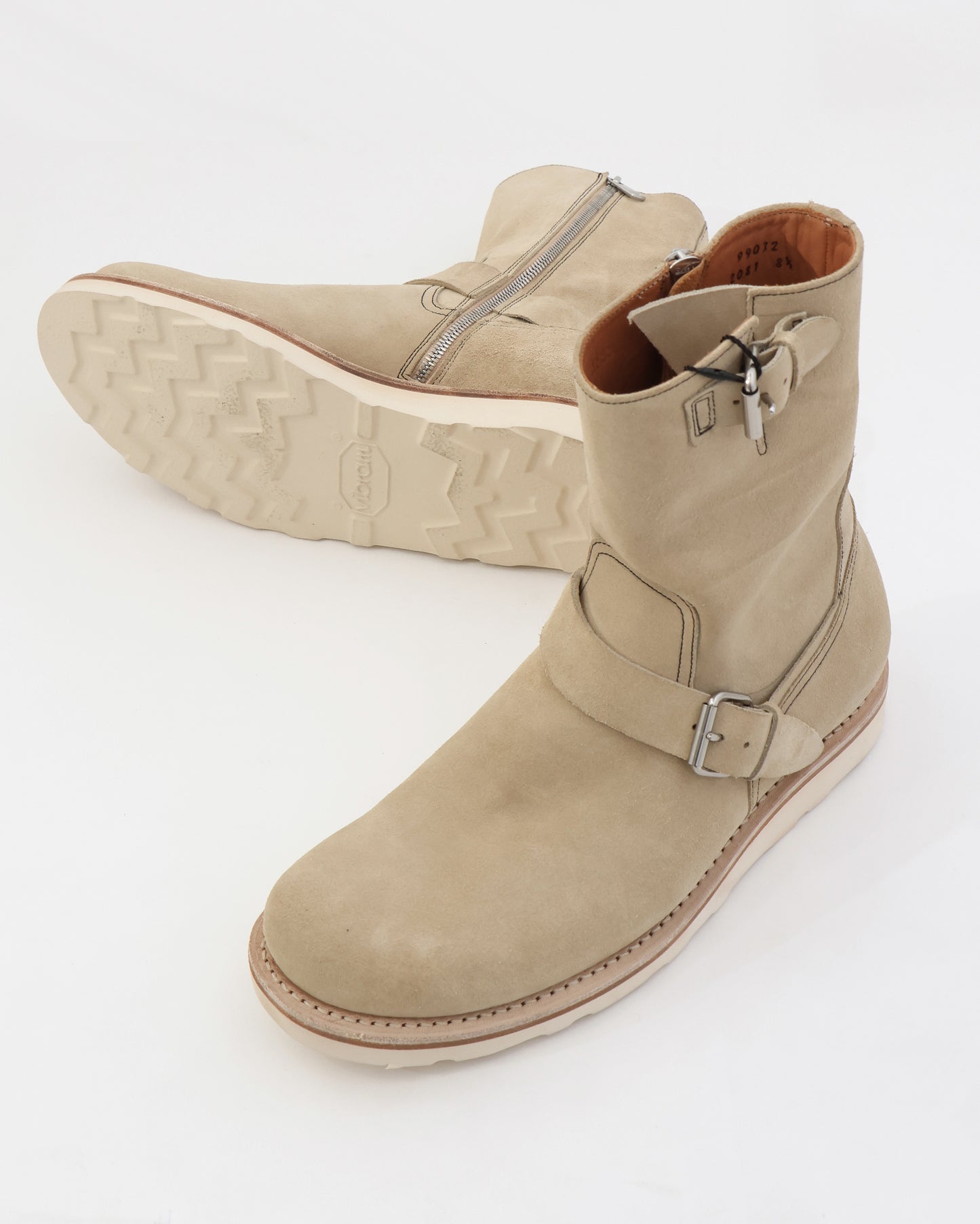 BIKER ZIP UP BOOTS COW LEATHER