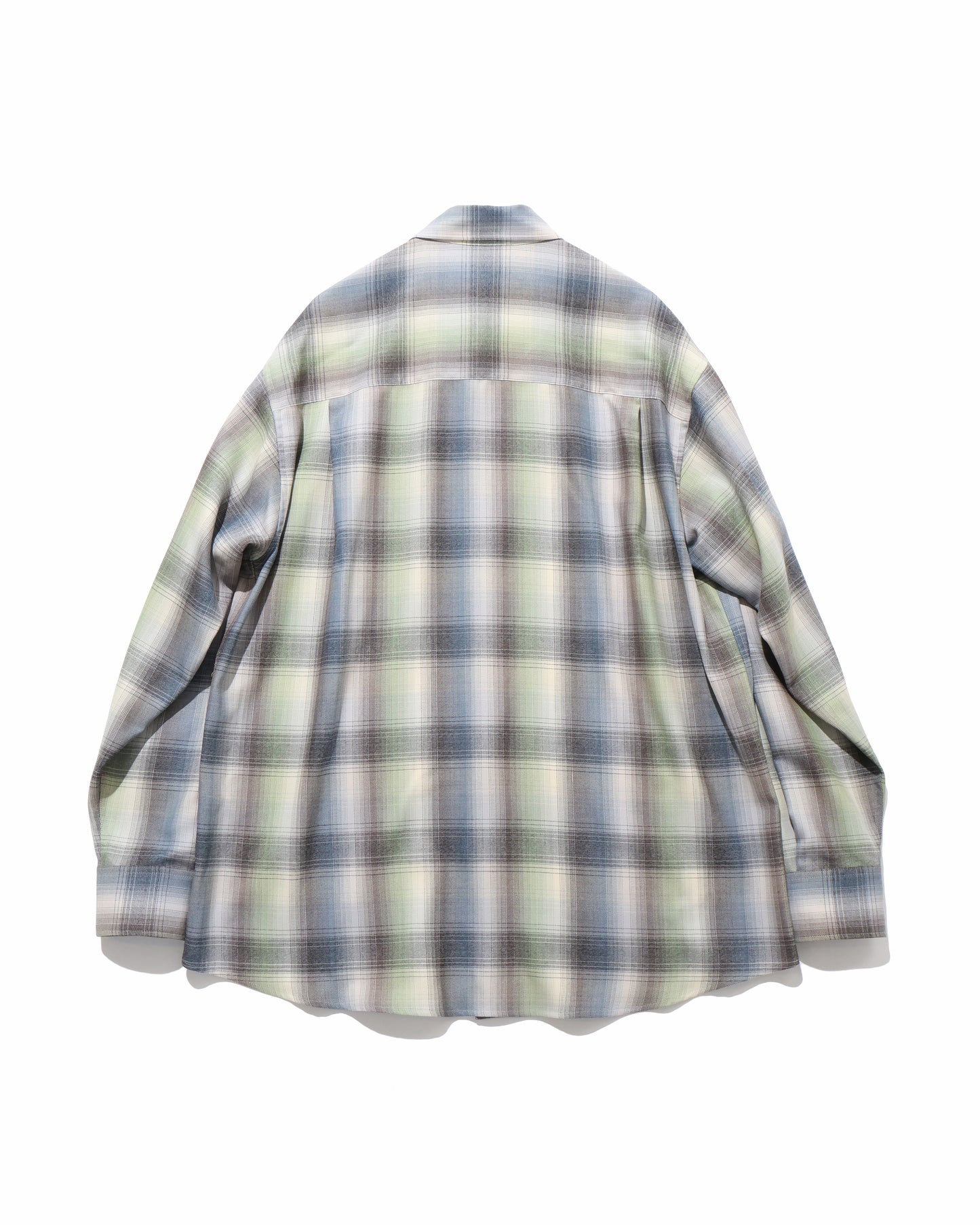 SUPER LIGHT WOOL CHECK SHIRT BLUE GREEN CHECK