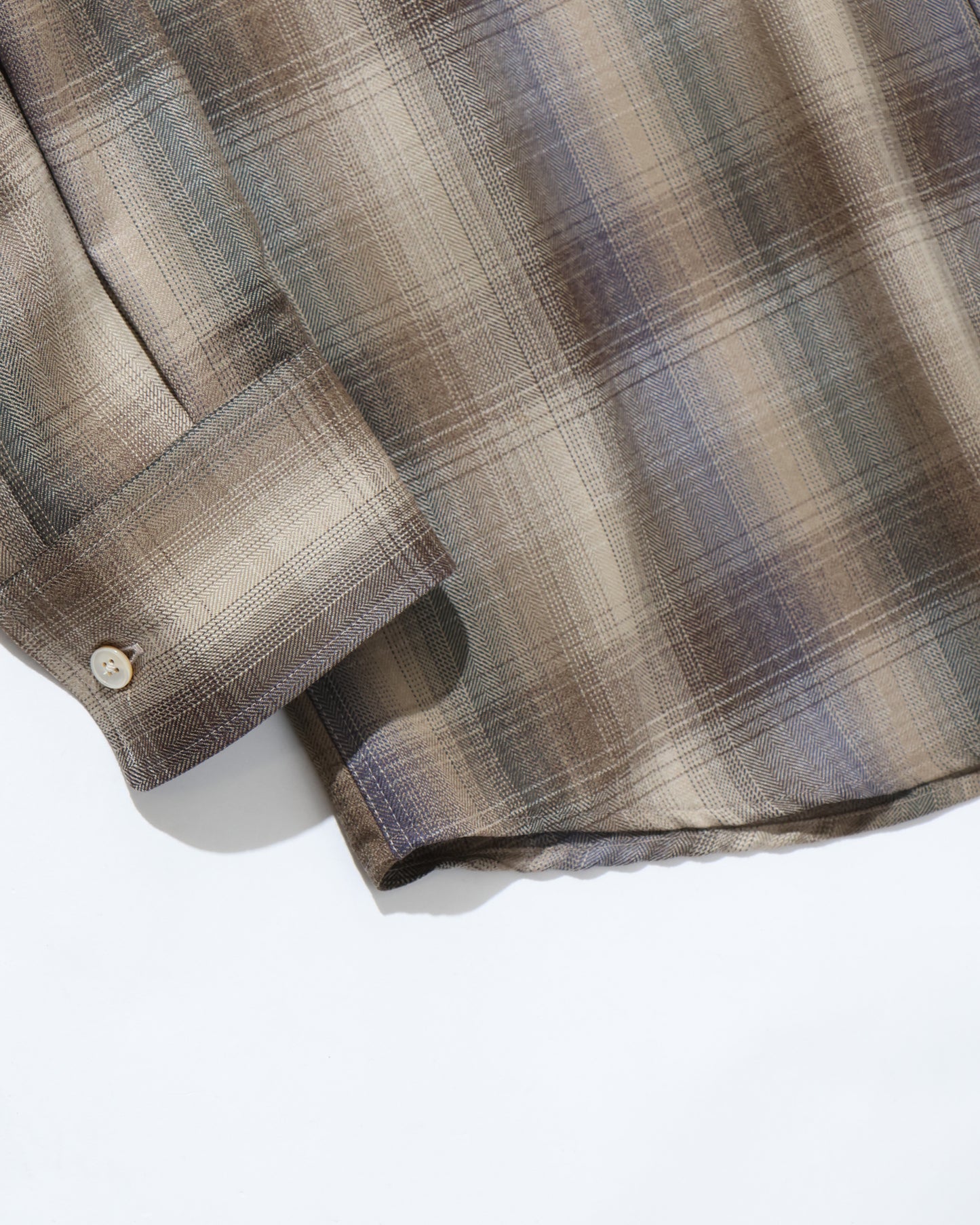 SUPER LIGHT WOOL CHECK SHIRT BROWN BLUE CHECK
