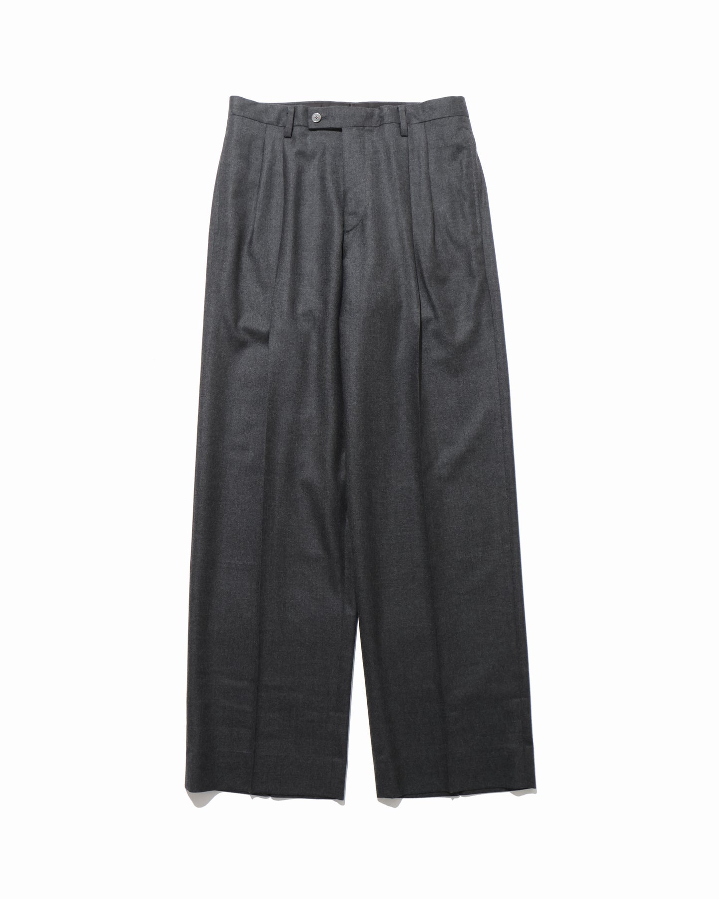 SUPER LIGHT WOOL TWO-TUCK SLACKS TOP CHARCOAL