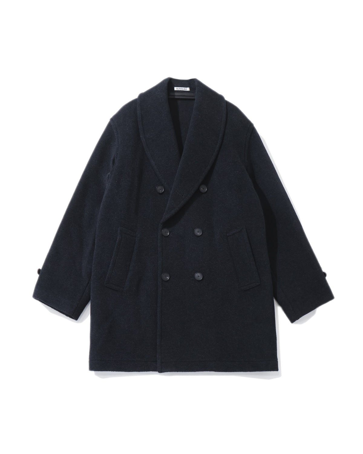 WOOL HERRINGBONE SHAWL COLLAR COAT