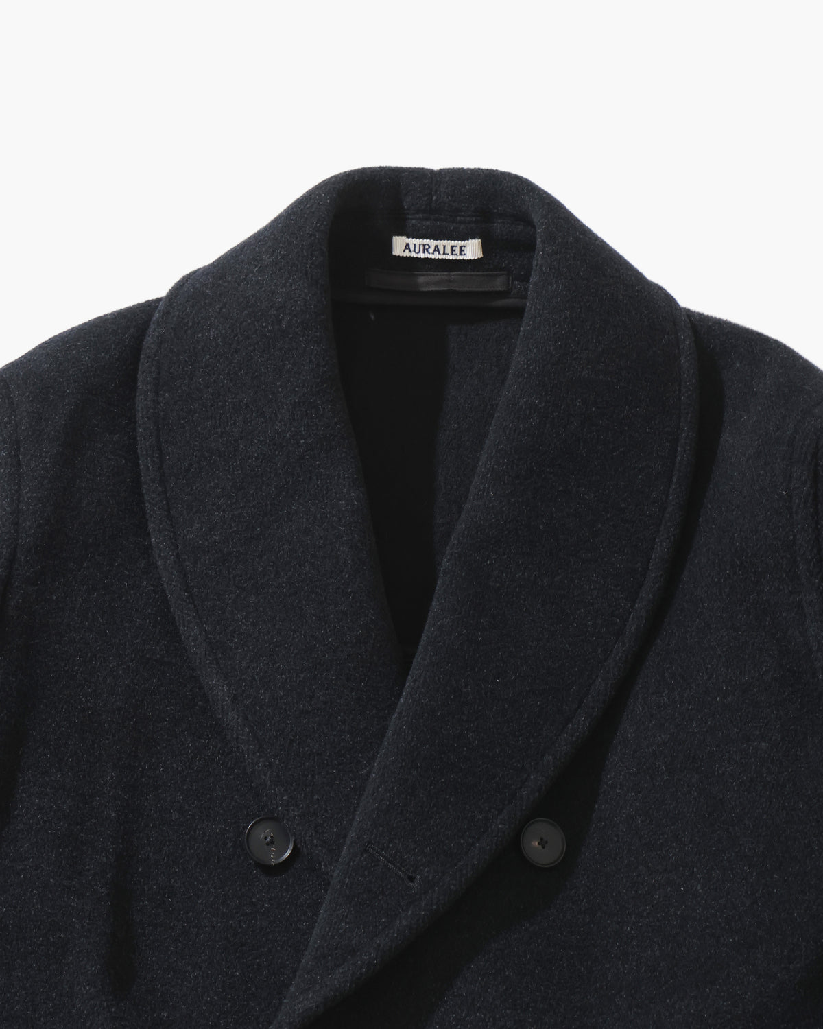 WOOL HERRINGBONE SHAWL COLLAR COAT