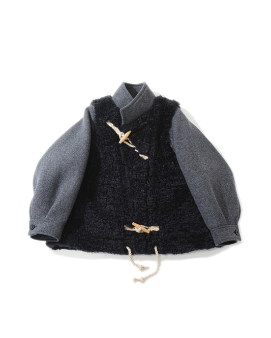 DOUBLE-FACED FAUX SHEARLING DUFFEL JACKET 17549