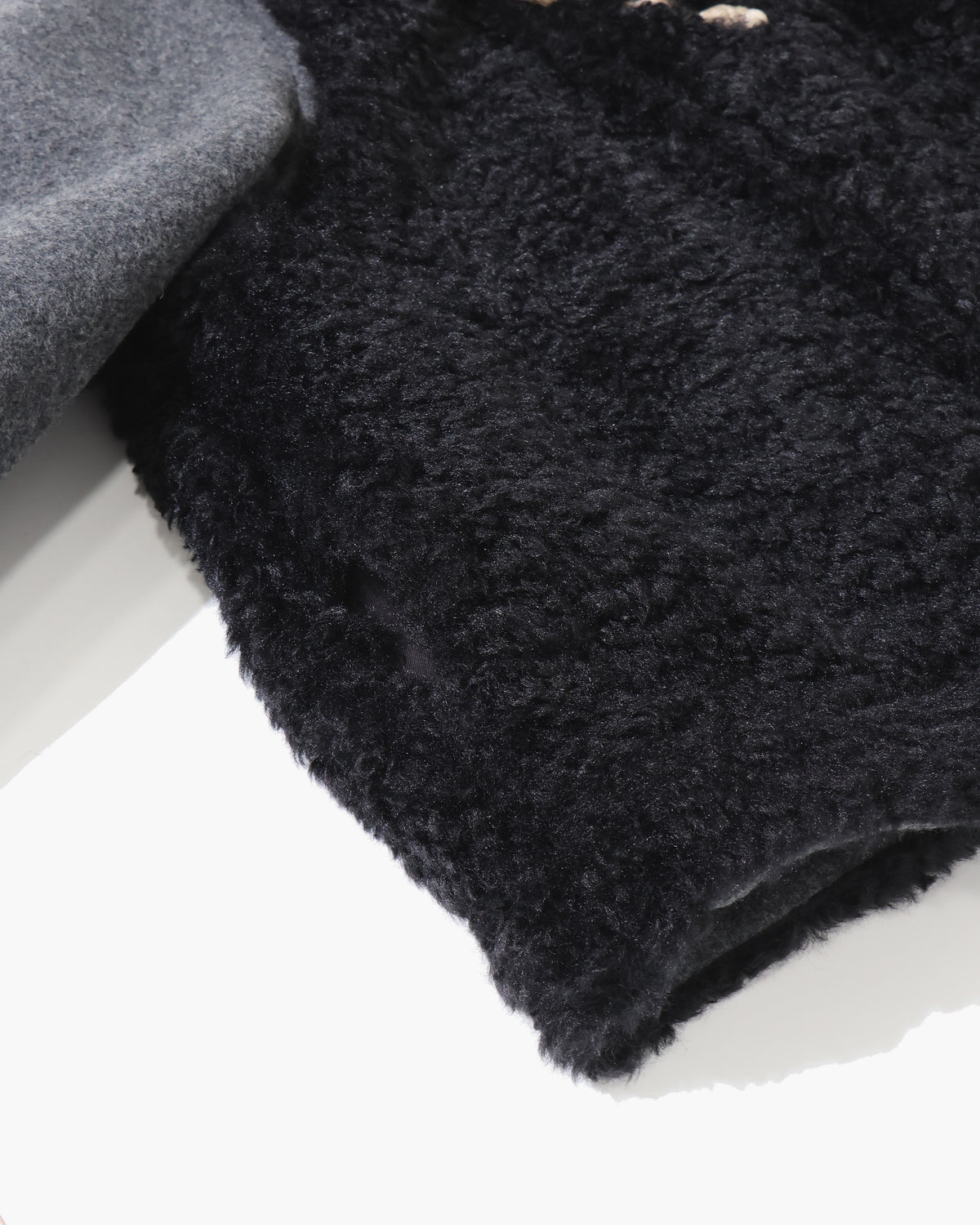 DOUBLE-FACED FAUX SHEARING DUFFEL JACKET
