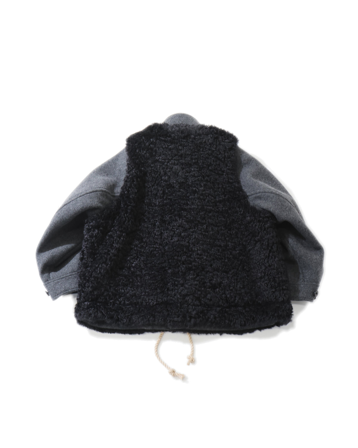 DOUBLE-FACED FAUX SHEARING DUFFEL JACKET