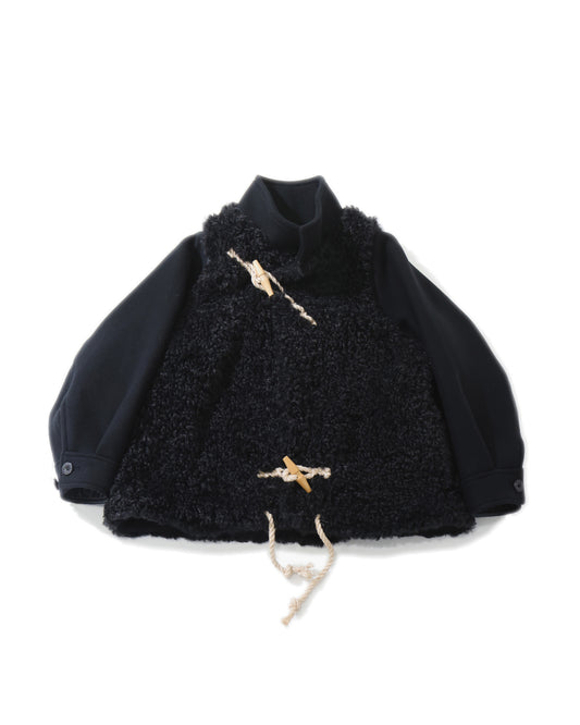 DOUBLE-FACED FAUX SHEARLING DUFFEL JACKET 17549