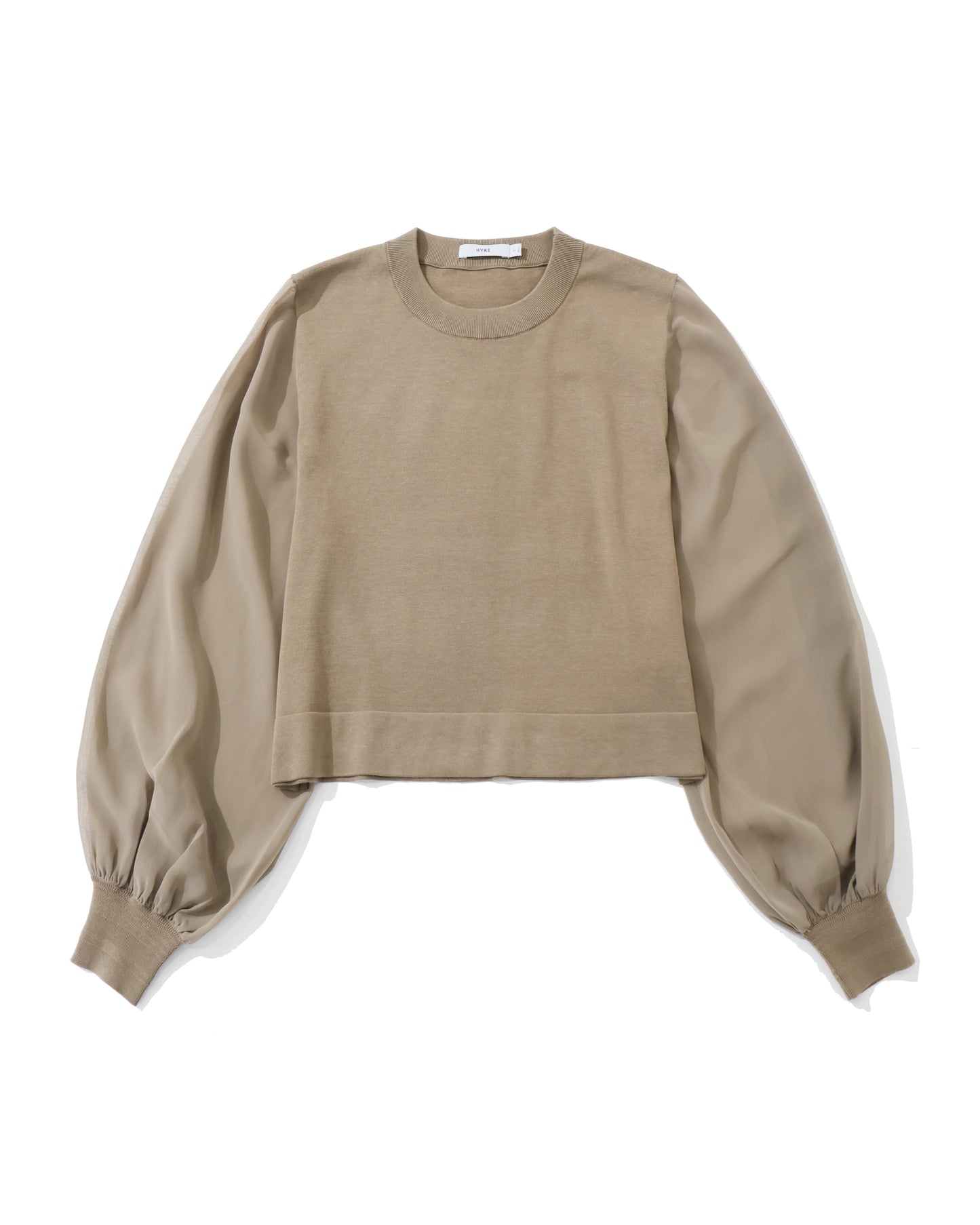SHEER SLEEVELESS CREW NECK CROPPED KNIT 11417