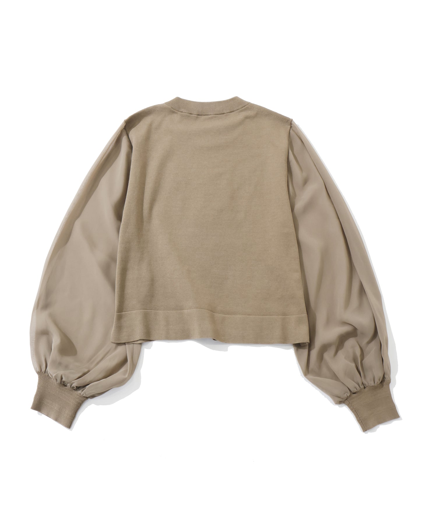 SHEER SLEEVELESS CREW NECK CROPPED KNIT 11417