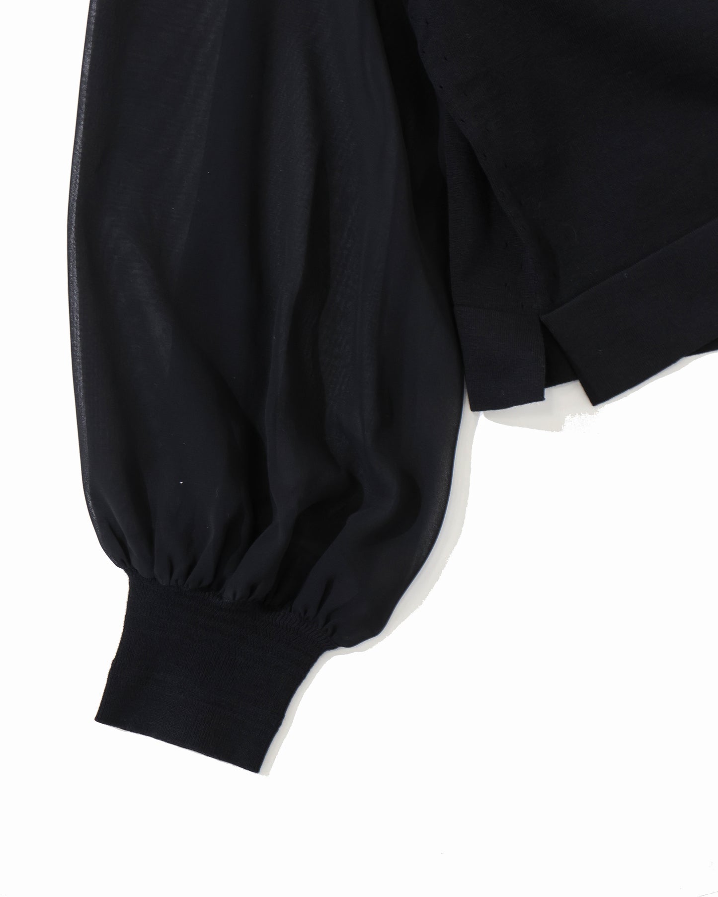 SHEER SLEEVELESS CREW NECK CROPPED KNIT 11417