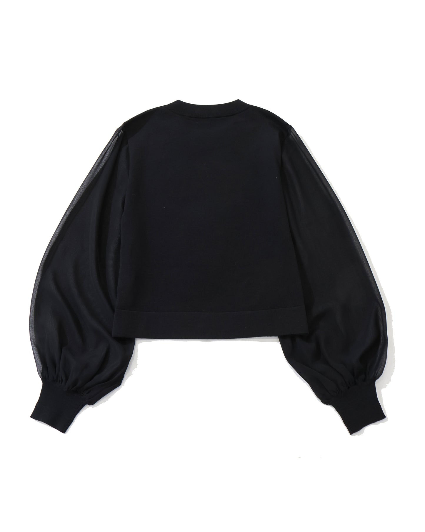 SHEER SLEEVELESS CREW NECK CROPPED KNIT 11417