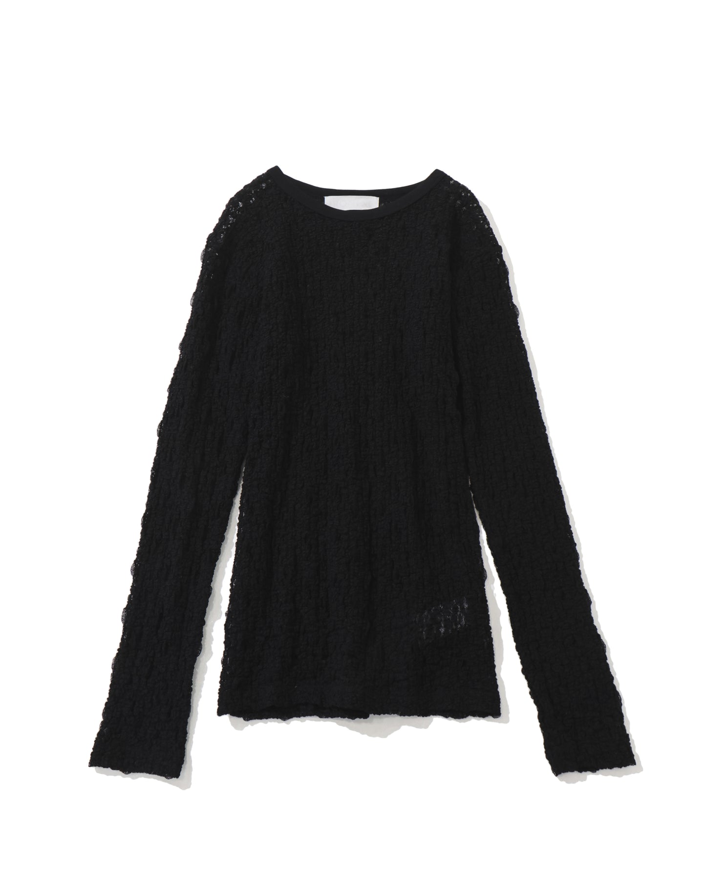 floral shirred lace long slv