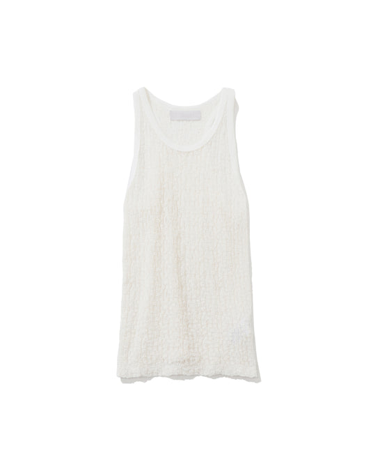 floral shirred lace tank
