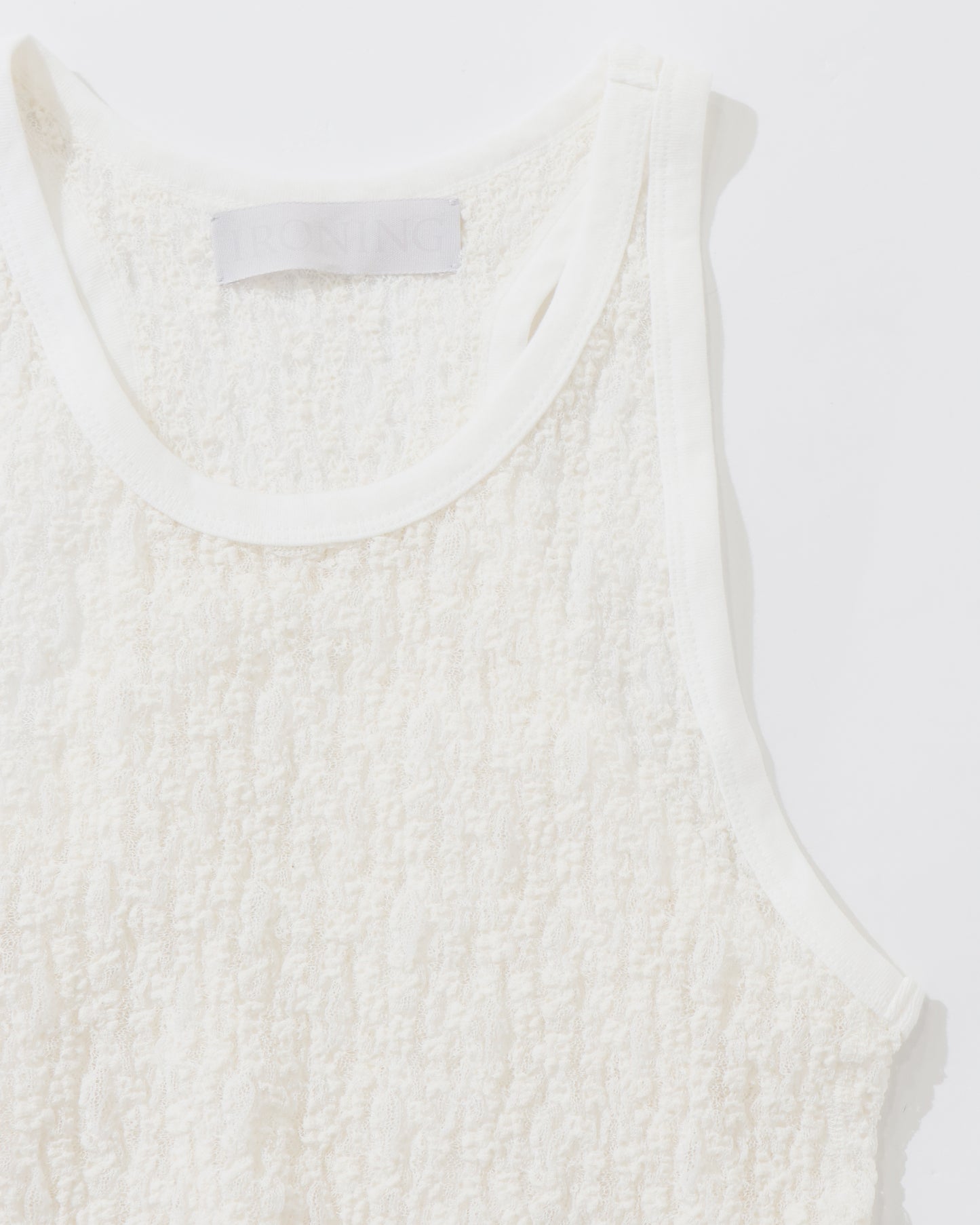 floral shirred lace tank